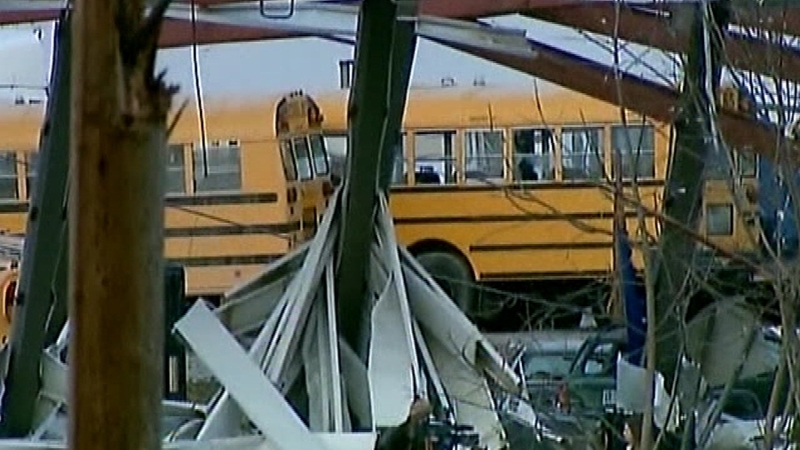 Vehicles were tossed across the region