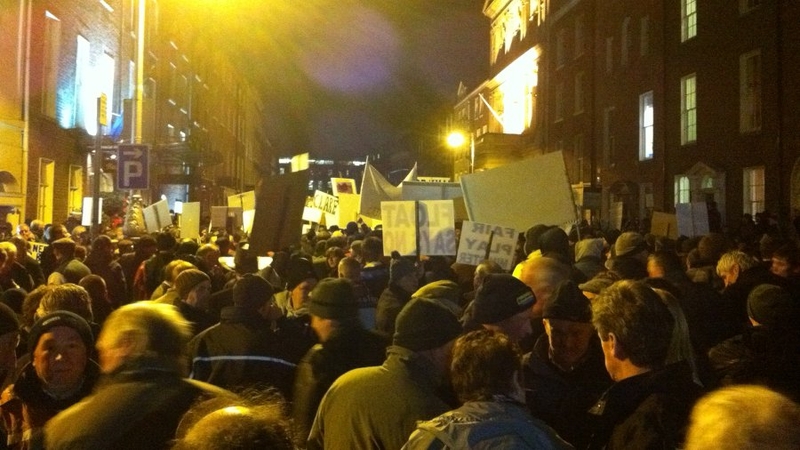 Protesters voiced their opposition to the closure of 53 raised bogs (Pic: Joe Mag Raollaigh)