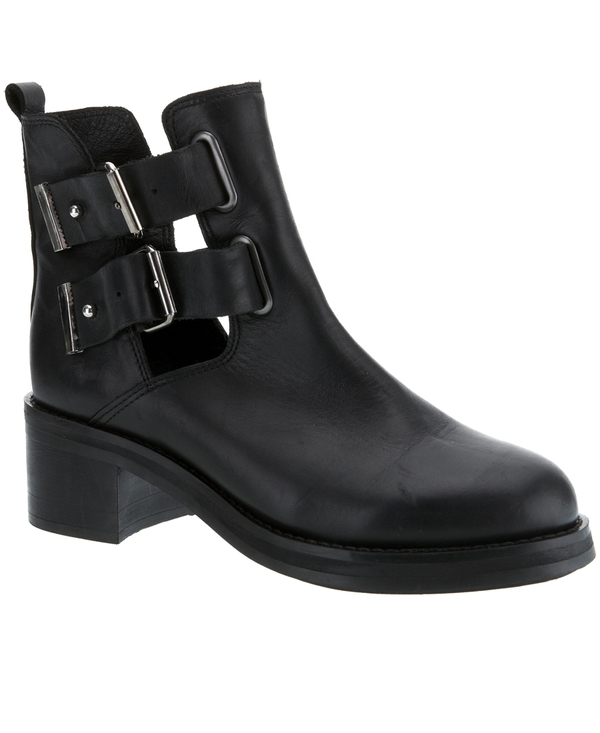 Black leather biker boots, €137 at Topshop