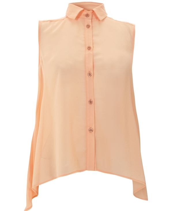 Peach cotton shirt, €43 Topshop