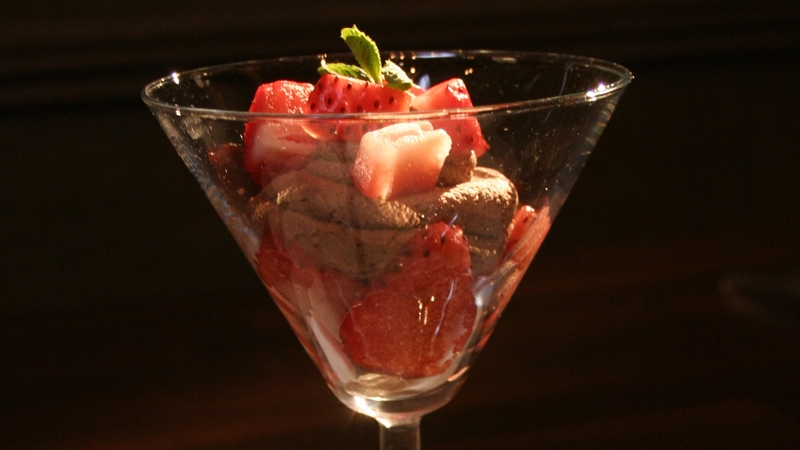 Dark Chocolate Mousse and Fresh Strawberries