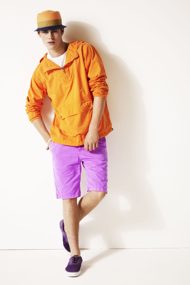 Jacket €87, shorts €33.50, shoes €27 and hat €20