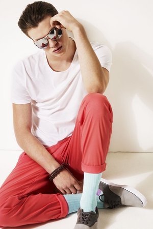 T-shirt €13.50, trousers €40, socks €13.50, shoes €33.50 and bracelet €10.50