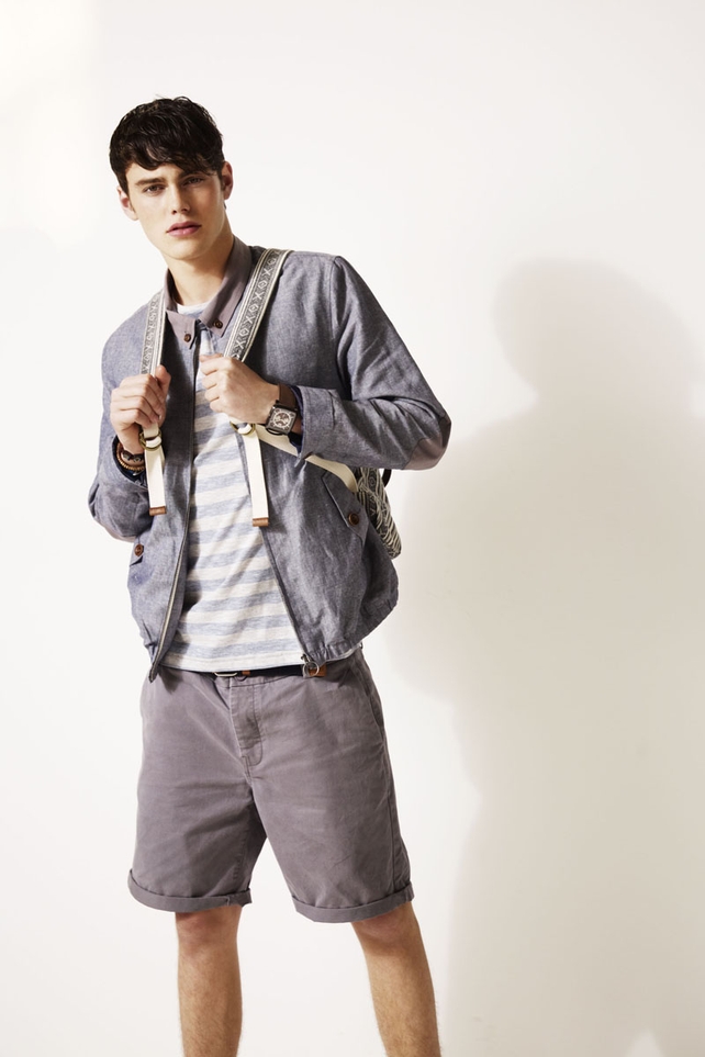 Jacket €53.50, t-shirt €13.50, shorts €43.00, bag €40 and watch €34