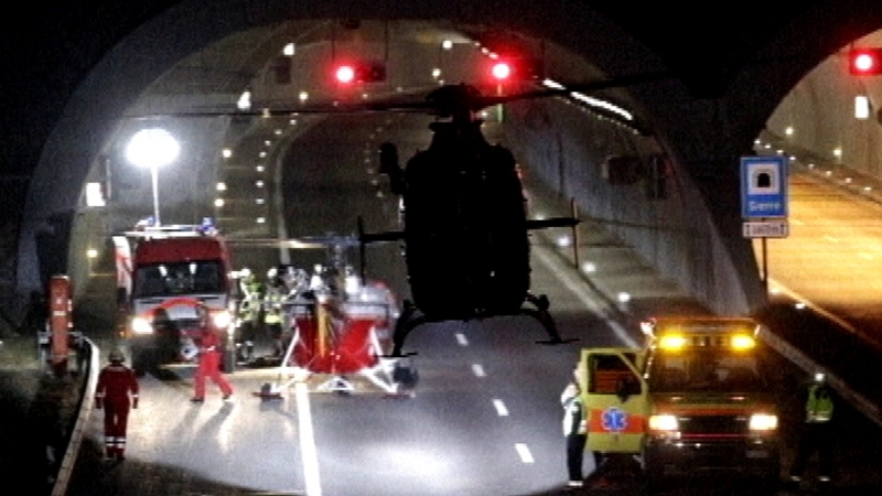 Eight helicopters took the injured to hospital