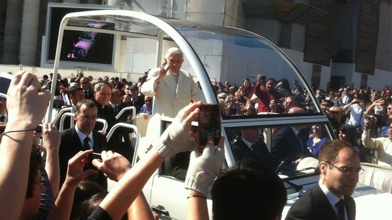 Pope Benedict arriving to St Peter's Square for the ceremony - (Pic: Paul Cunningham)