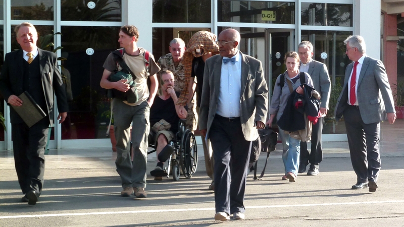 Unidentified tourists, part of the group that were attacked in Ethiopia's Afar region, arrive at Bole International airport in Addis Ababa in January