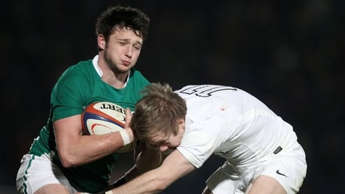 Ireland's Conor Finn is tackled by England's Charlie Walker
