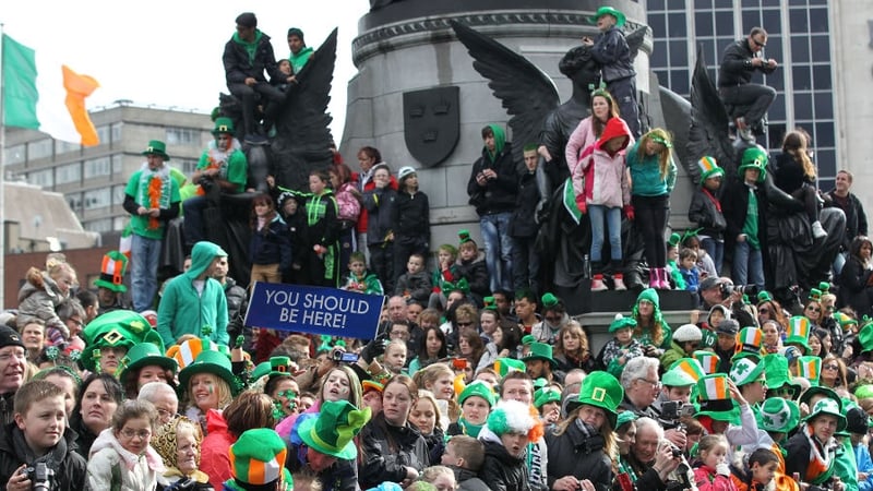 Thousands gathered around O'Connell Street for the celebrations