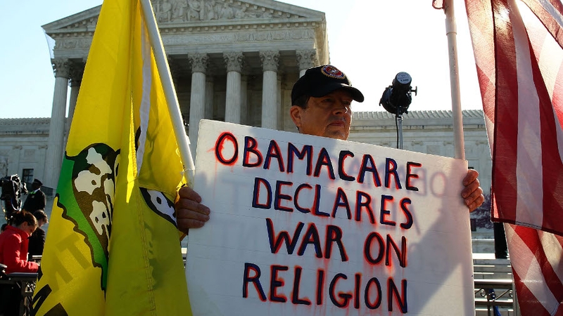 Protesters and supporters gathered outside the US Supreme Court in Washington DC