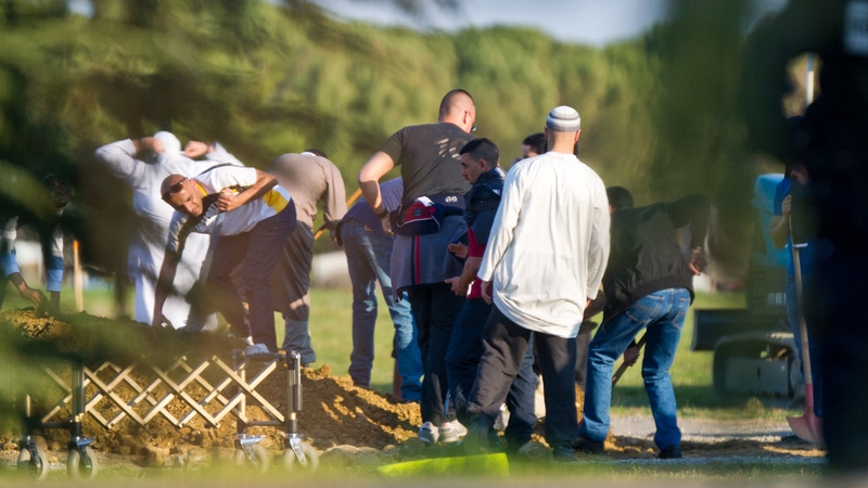 The grave is dug ahead of the burial of Mohamed Merah