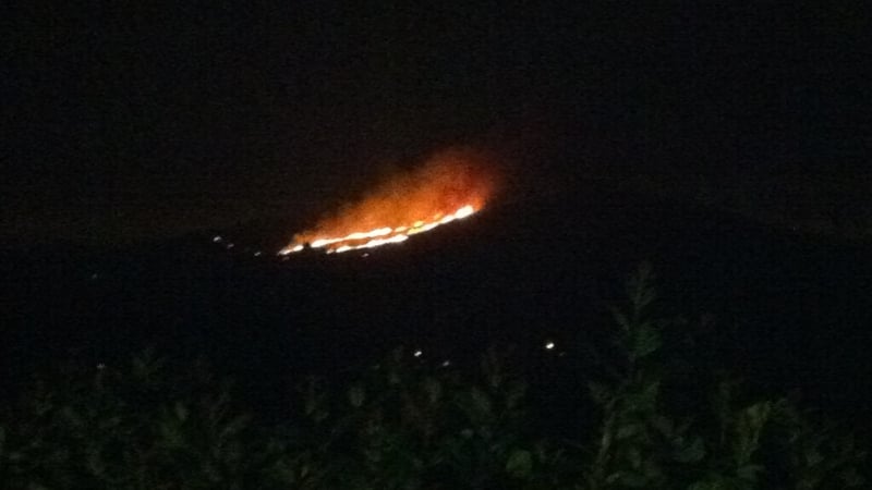 It is understood the gorse fire may be threatening a number of houses in the area