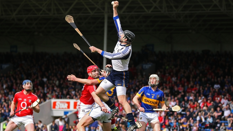 Brendan Cummins rises high to catch the sliotar in a Championship match against Cork in 2012