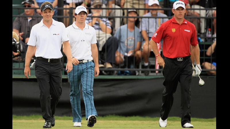Luke Donald (l) currently holds top spot in the world rankings but who will occupy it at the end of the week?