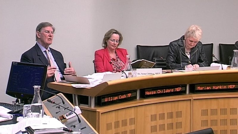 Willam Cash (left) appeared at the Oireachtas Sub-Committee today