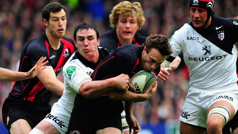 Edinburgh scrum-half Mike Blair goes over for the Scottish side's try