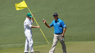 Padraig Harrington hit a hot streak on the back nine to finish on four under par to remain in contention at The Masters