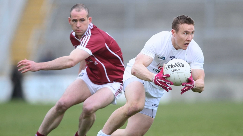 Damien Burke of Galway and Brian Flanagan of Kildare