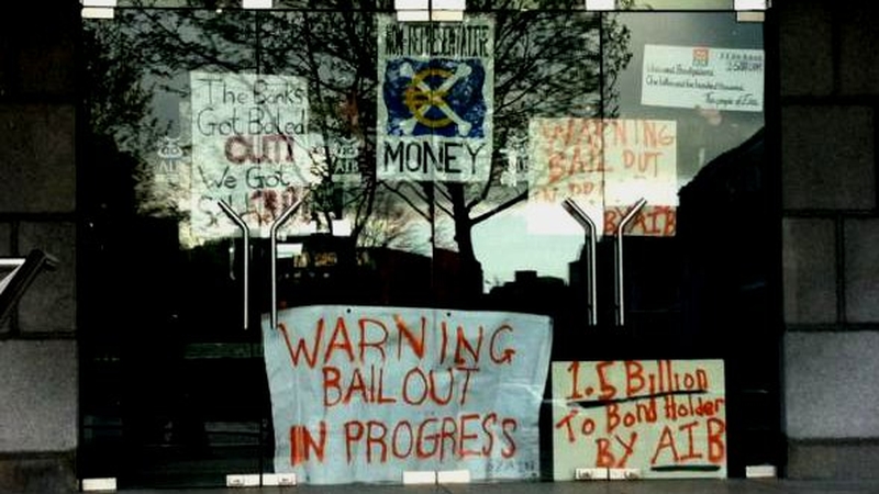 The group protested over payments to bondholders
