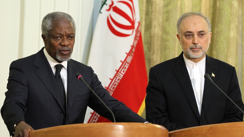 Kofi Annan said he had received a written pledge from the Syrian government