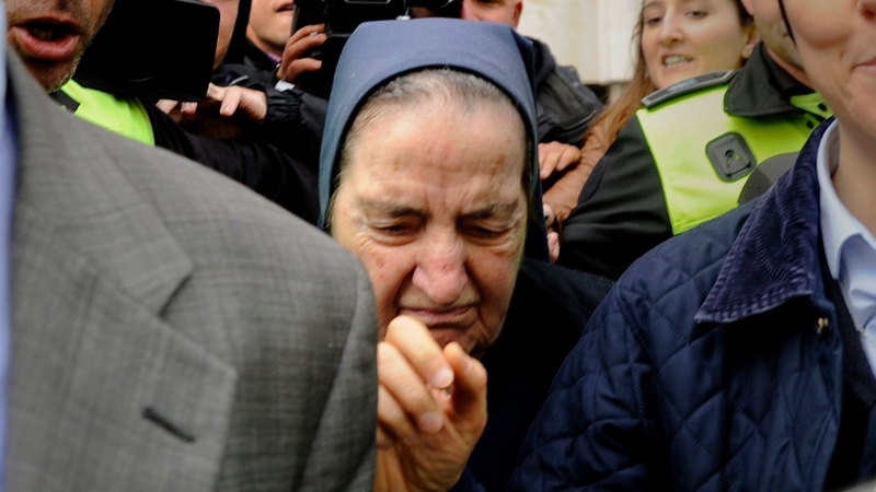 Sister Maria Gomez Valbuena refused to testify and left court shielded by police