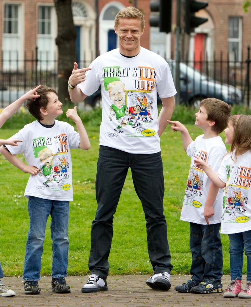 Damien Duff launching the charity drive