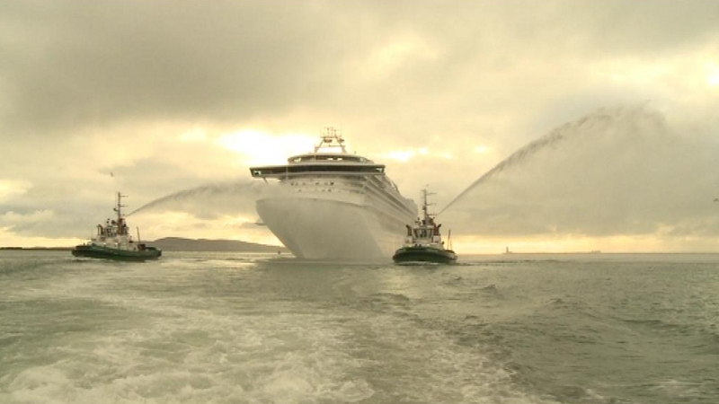 The Grand Princess is the length of three football pitches and 17 decks high