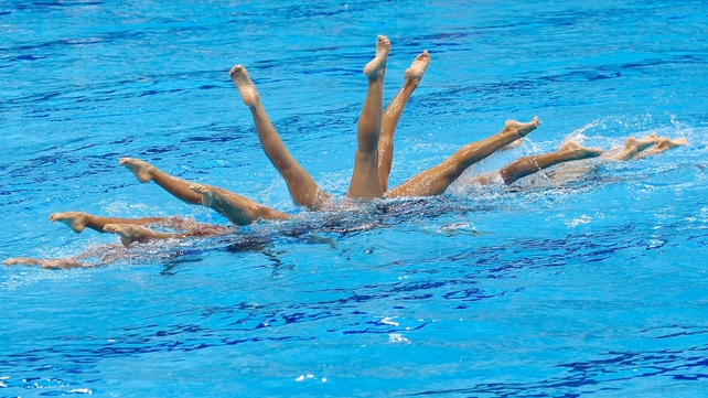 GB Synchronised Swimming team practices in London