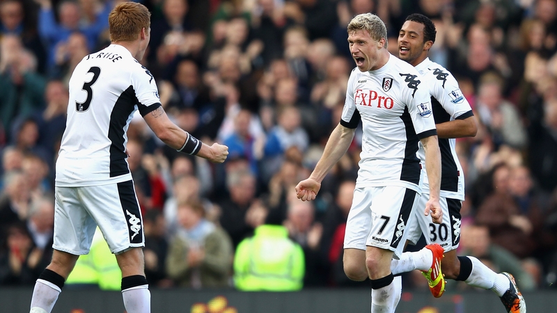 Pavel Pogrebnyak celebrates putting Fulham ahead
