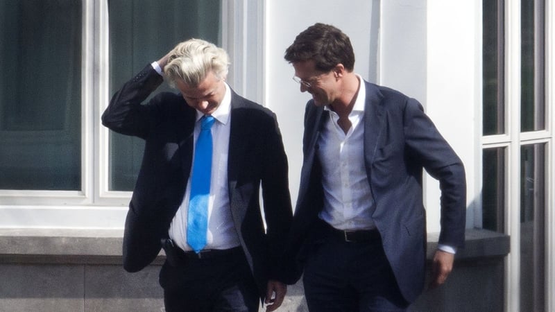Geert Wilders and Prime Minister Mark Rutte last month