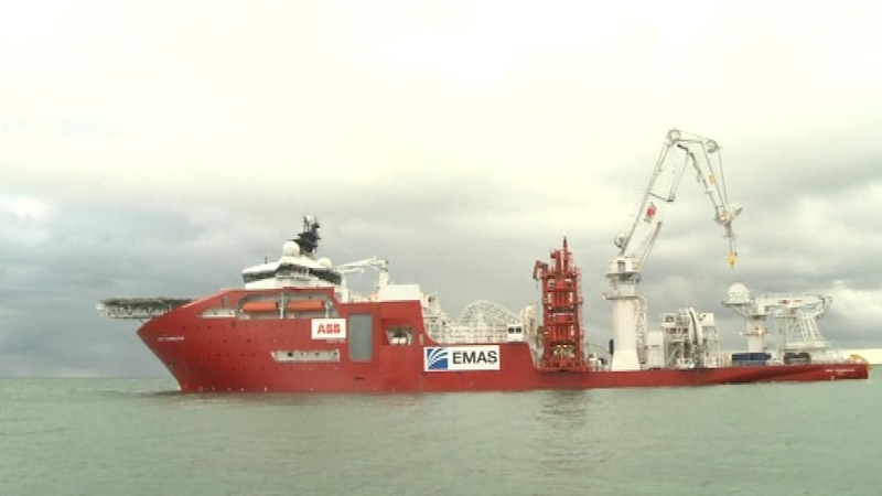 World's largest cable-laying ship in Dublin