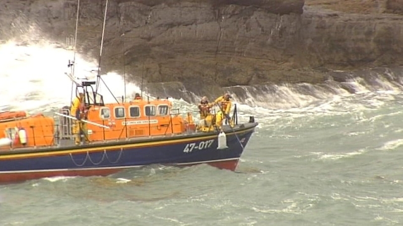 The RNLI recovered many of the bales of cocaine from the rough seas of Dunlough Bay