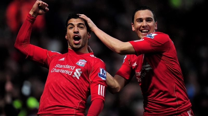 Luis Suarez hit a hat-trick at Carrow Road, including an audacious 45-yard effort for his third goal