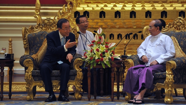 UN chief Ban Ki-moon in landmark talks with Burma's president Thein Sein