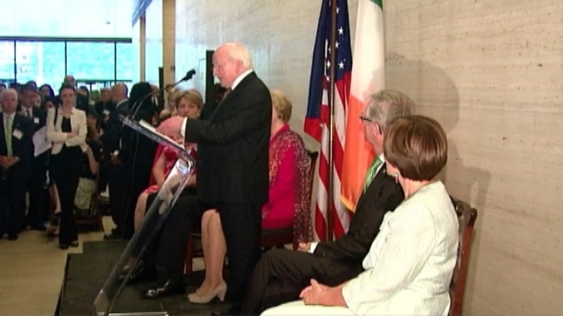 Michael D Higgins is on his first official trip as President to the US
