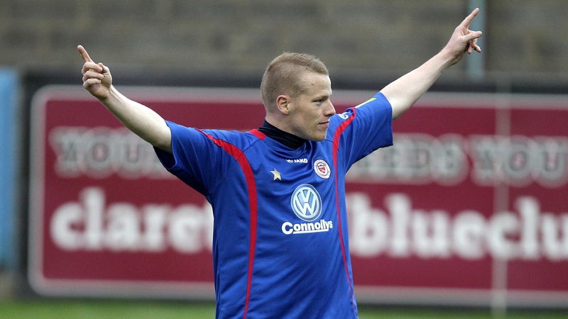 Danny North celebrates scoring for Sligo Rovers