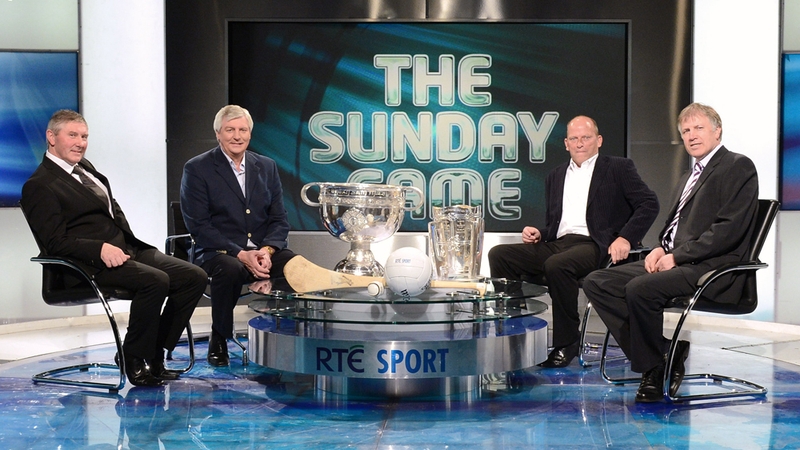 Martin McHugh, Michael Lyster, Ger Loughnane and Donal O'Grady in The Sunday Game studio
