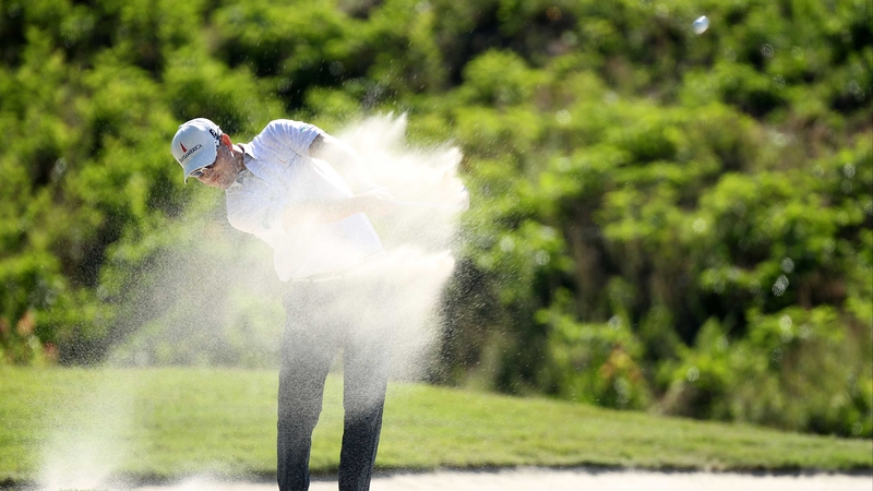 Zach Johnson found sand at the sixth hole