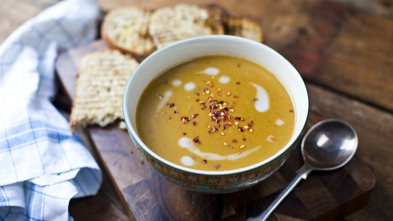 Spiced squash coconut soup