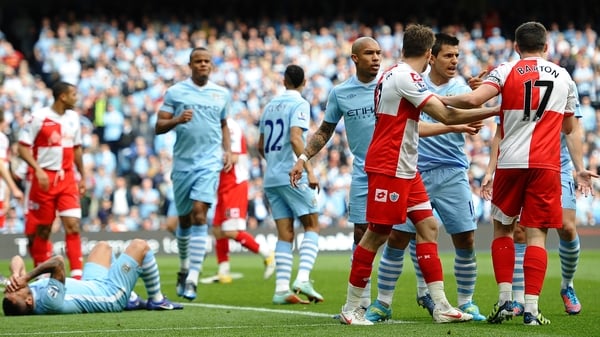 Joey Barton lashed out after being shown a red card