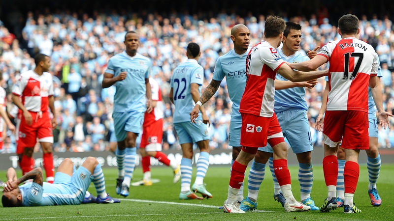 Joey Barton lashed out after being shown a red card