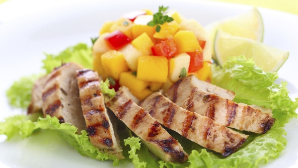 Mango Salsa with Roasted Chicken Breast