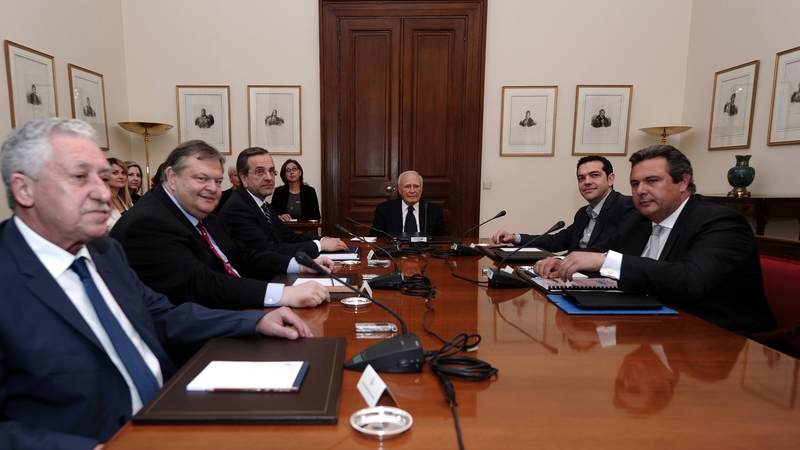 Greece President Karolos Papoulias told party leaders that savers have withdrawn at least €700m from the banks