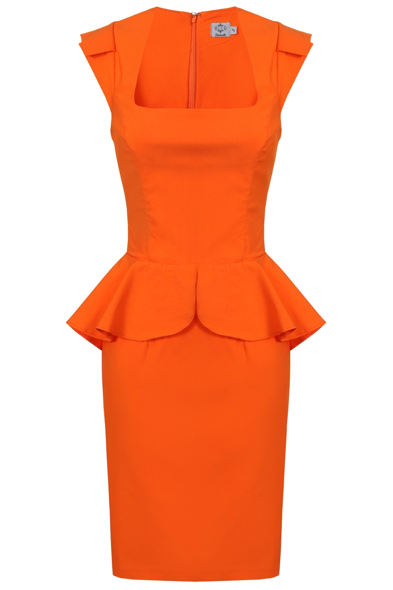 Peplum: Diva Nicole Peplum Dress Orange €98 Lovarni