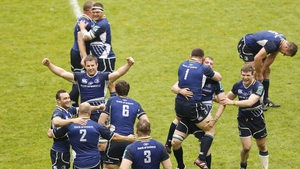 Leinster celebrate at the final whistle