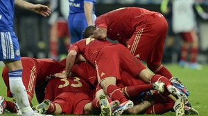 Bayern celebration after they scored the opening goal