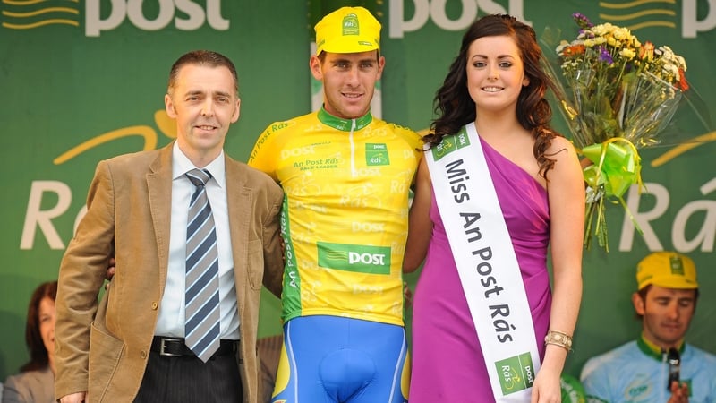 Lang on the victory podium in Gort