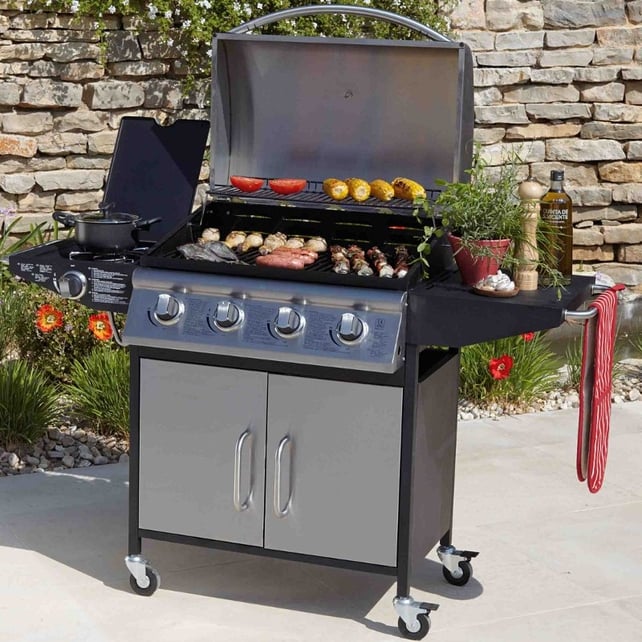 Gas BBQ 4 Grill with 2 sides, Littlewoods Ireland, €349