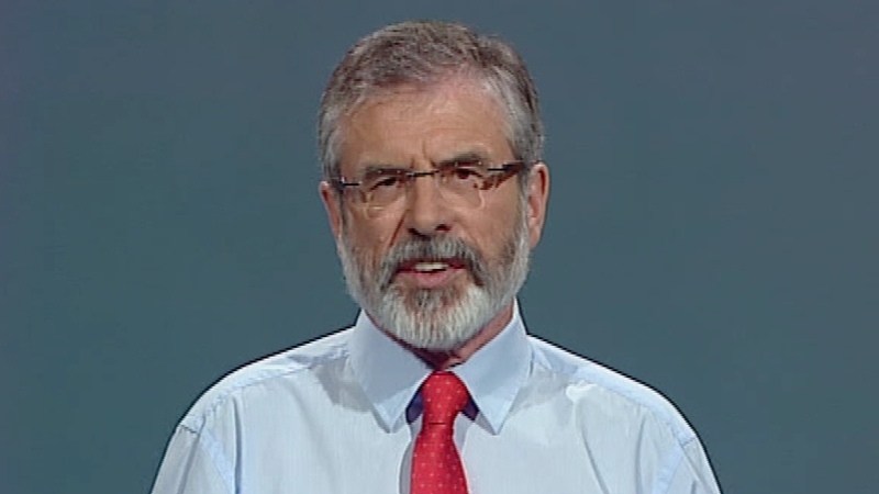 Gerry Adams criticised the Government in his leader's speech