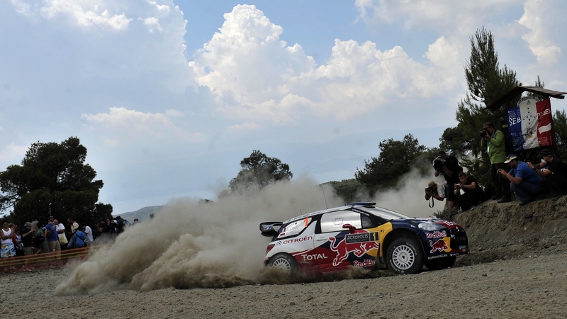 A punctured tire couldn't stop Sebastien Loeb claiming a third Acropolis Rally